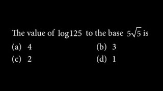 Logarithm - The value of log 125 to the base 5√5