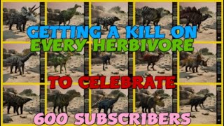 PATH OF TITANS GETTING A KILL ON EVERY HERBIVORE TO CELEBRATE 600 SUBSCRIBERS