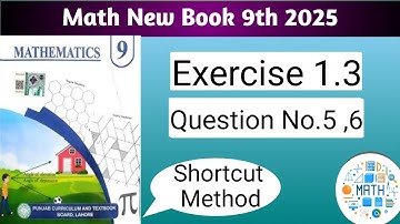 Exercise 1.3 QNo.5 and 6 class 9th Math New Book 2025 Punjab board | 9th Ex 1.3 class 9 New q 5,6.