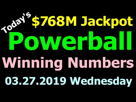 Today Powerball Winning Numbers 27 March 2019 ($768M Jackpot). Powerball drawing tonight 3/27/2019
