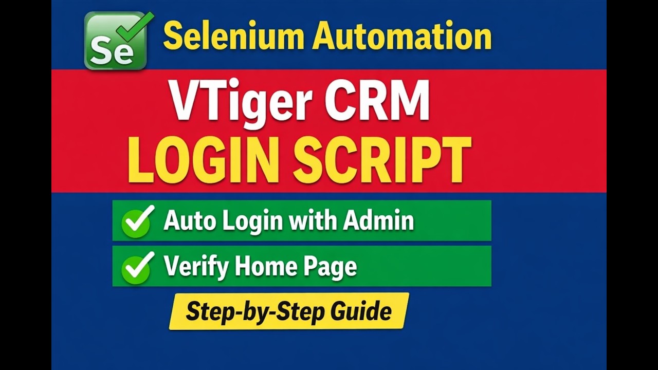 👉 VTiger CRM Login Automation 🔥 | Selenium WebDriver Java | Home Page ...