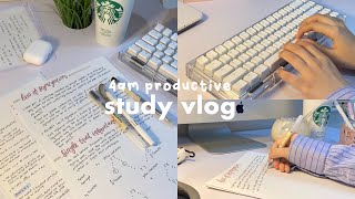 4am productive study vlog 💻☕️waking up early, studying, notes, coffee more