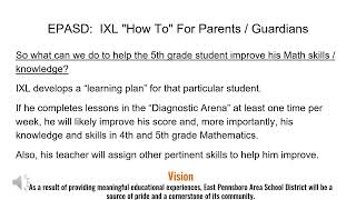 EPASD-IXL How To For Parents/Guardians