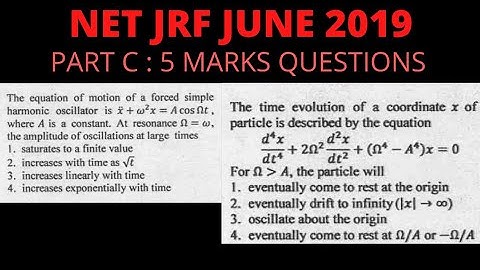 NET JRF JUNE 2019 PYQS PART C CLASSICAL MECHANICS #JEST2021 #NETJRF2021 #GATE #TIFR #DIFFRENTIAL EQN