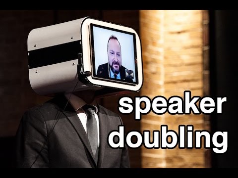 speaker doubling with a mime (telepresence robot alternative)