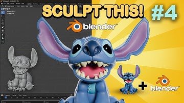 Beginner Blender 4.3 Tutorial - Sculpting Stitch Part 4 Finale!