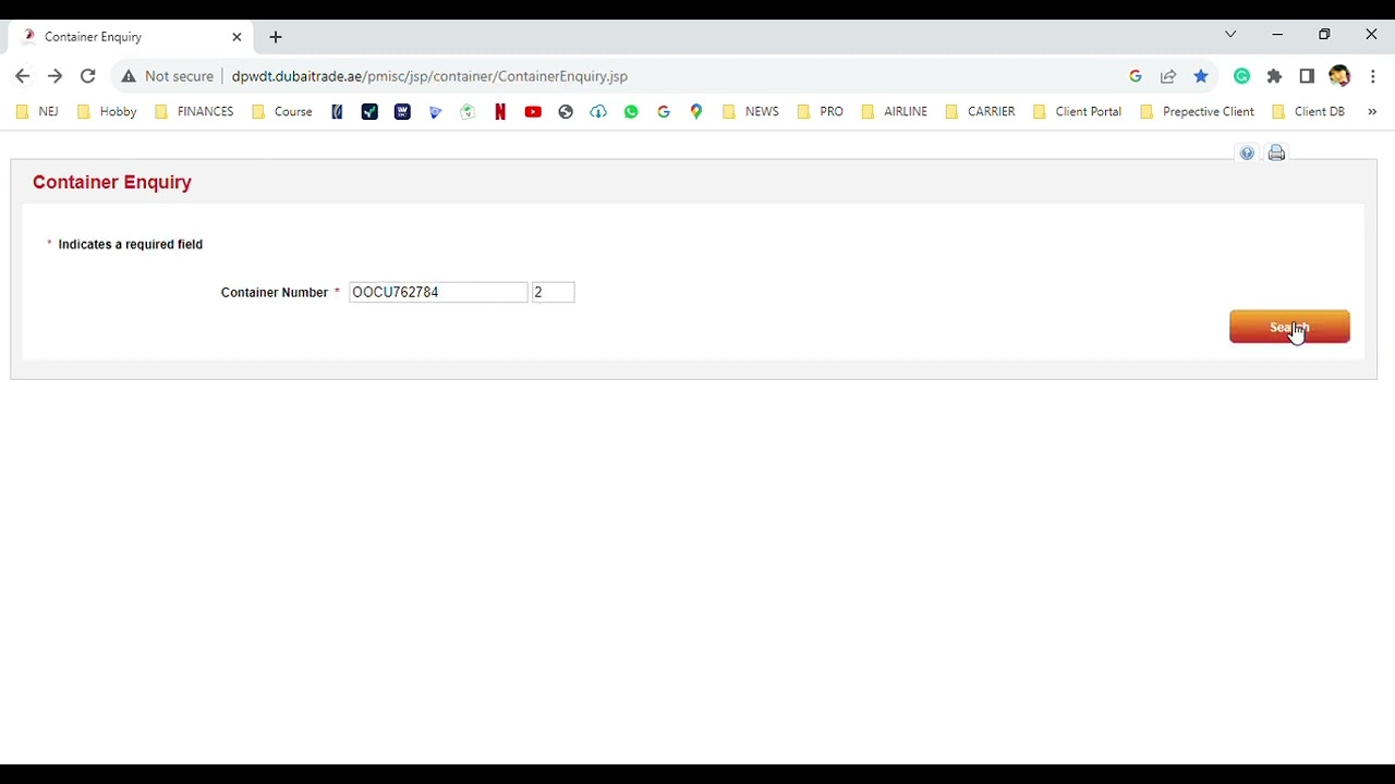 Check Container Status in Dubai Trade Site