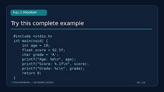 C Programming Lesson 02 Variables Data Types Silent