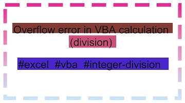 Overflow error in VBA calculation (division)