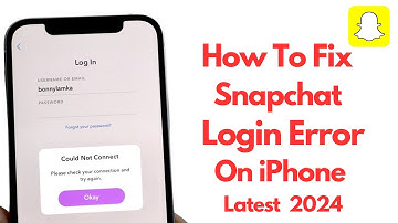 How To Fix Snapchat Login Error In iPhone ! Fix Could Not Connect Please Check Your Connection 2024