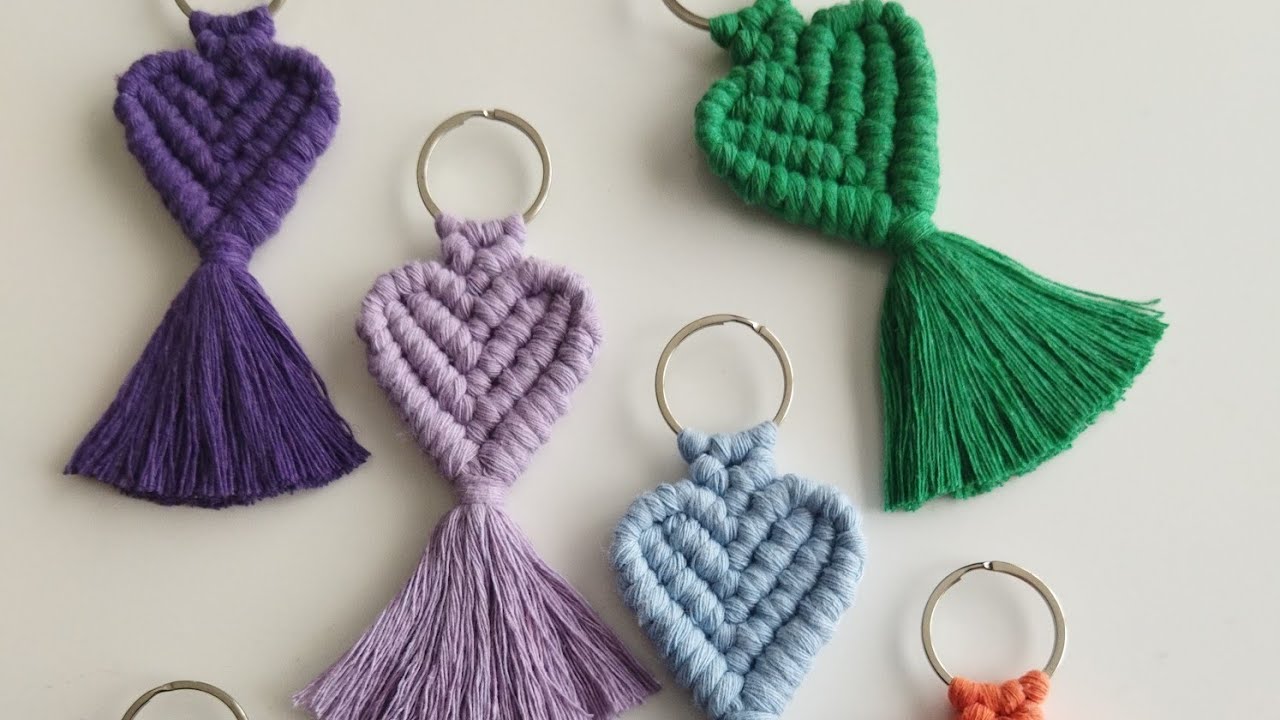 Makrome Kalp anahtarlık yapımı 