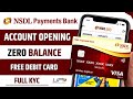 NSDL Payment Bank Zero Balance Account Opening Online | How to Open NSDL Payment Bank Acount