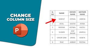 How to change column size in PowerPoint table