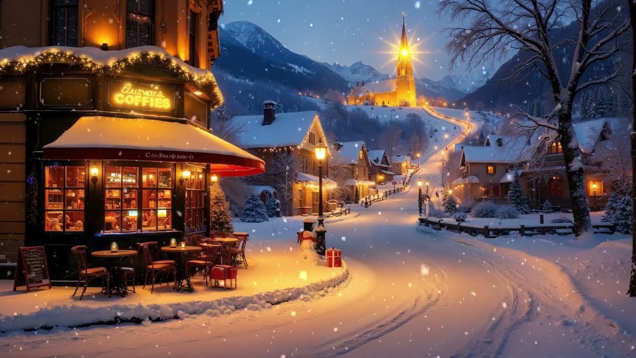 January Winter Jazz Piano ❄️ Crackling Fireplace Ambience & Winter Snowfall for Work and Study