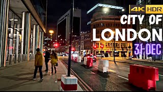 City of London | 4K 60fps HDR London Walk 2022 Leadenhall St, St Marry Axe, Camomile St, Bishopgate