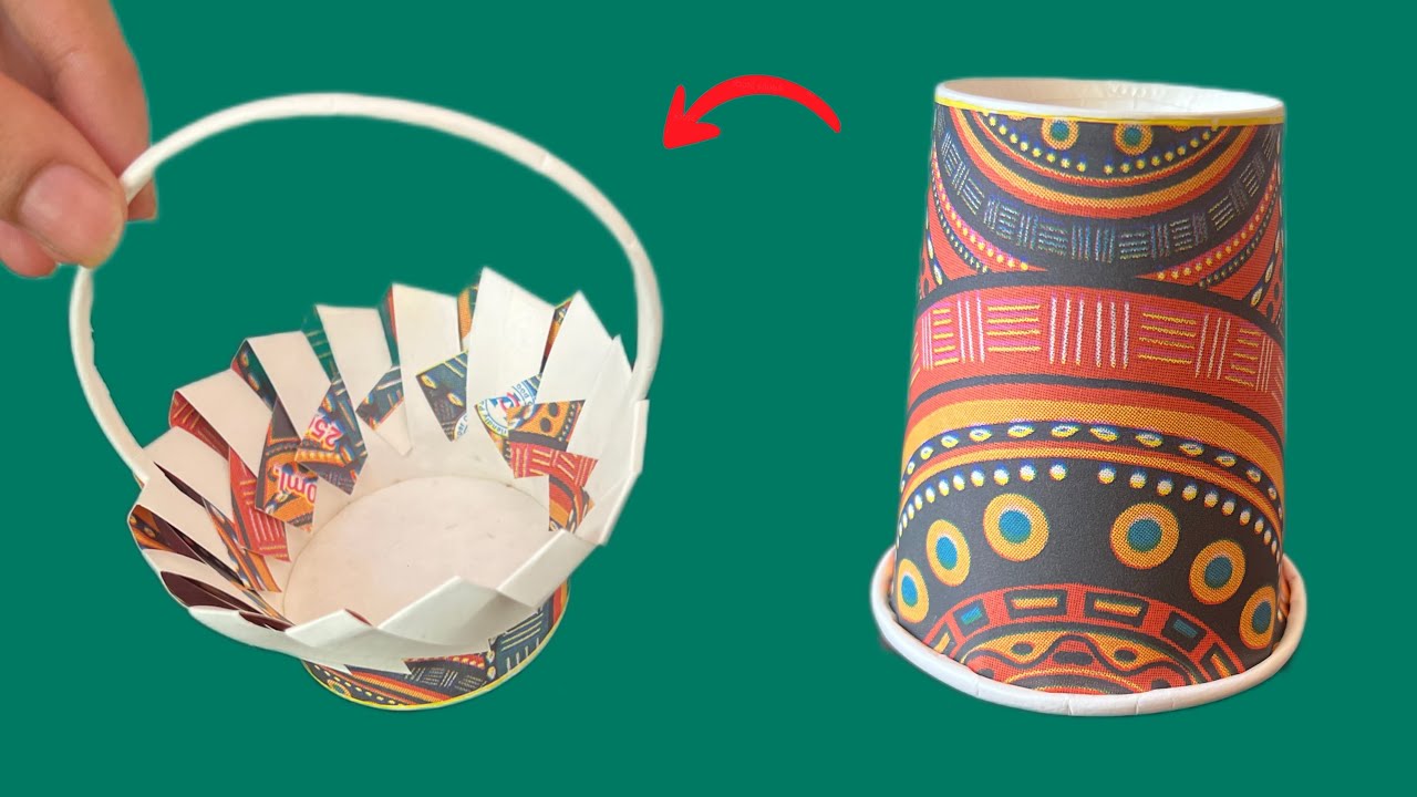 Paper Cup Basket | How to make a basket from paper cup | Easy 2 Min ...