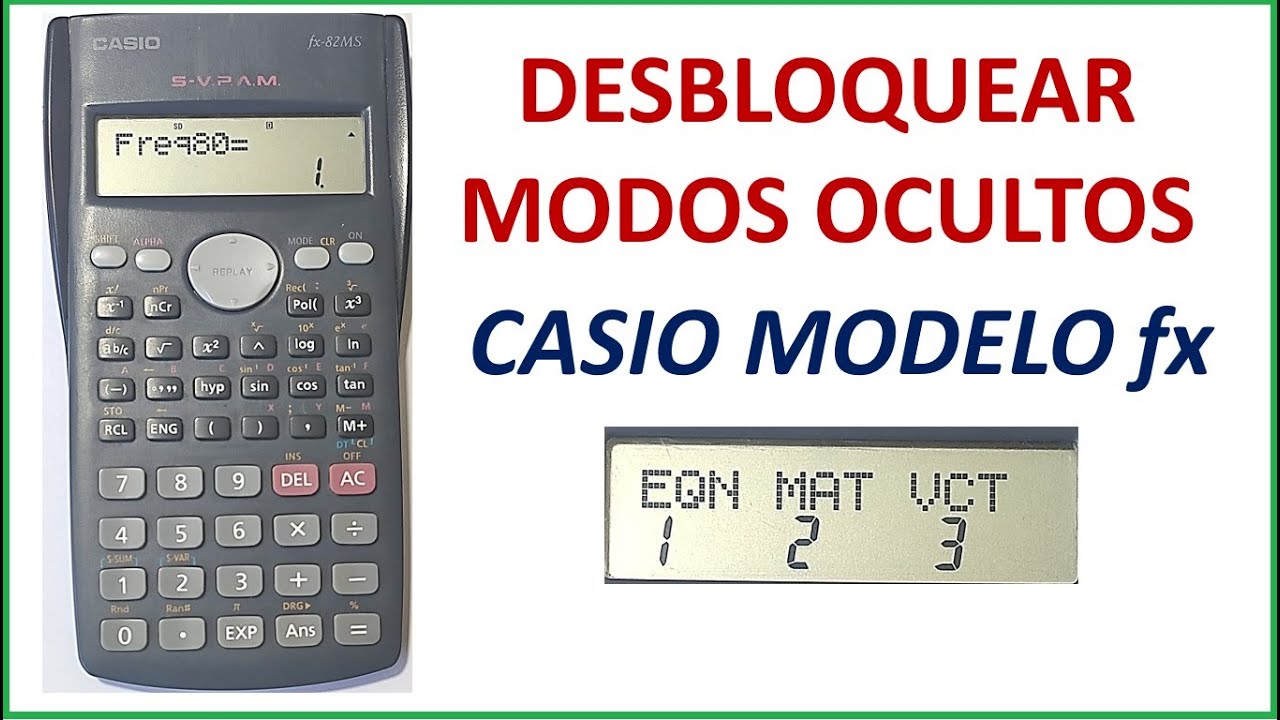 Precaución Pedagogía escaramuza Desbloquear MODOS ocultos de calculadora CASIO fx | Ecuaciones, matrices,  vectores, etc. - YouTube