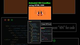 Animated 404 Page not found using HTML CSS ☠️⚡ #css #coding #youtubeshorts