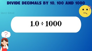 Divide Decimals by 10 100 and 1000 Part 2 | Math Speed Drills | Challenge Yourself Math Quiz