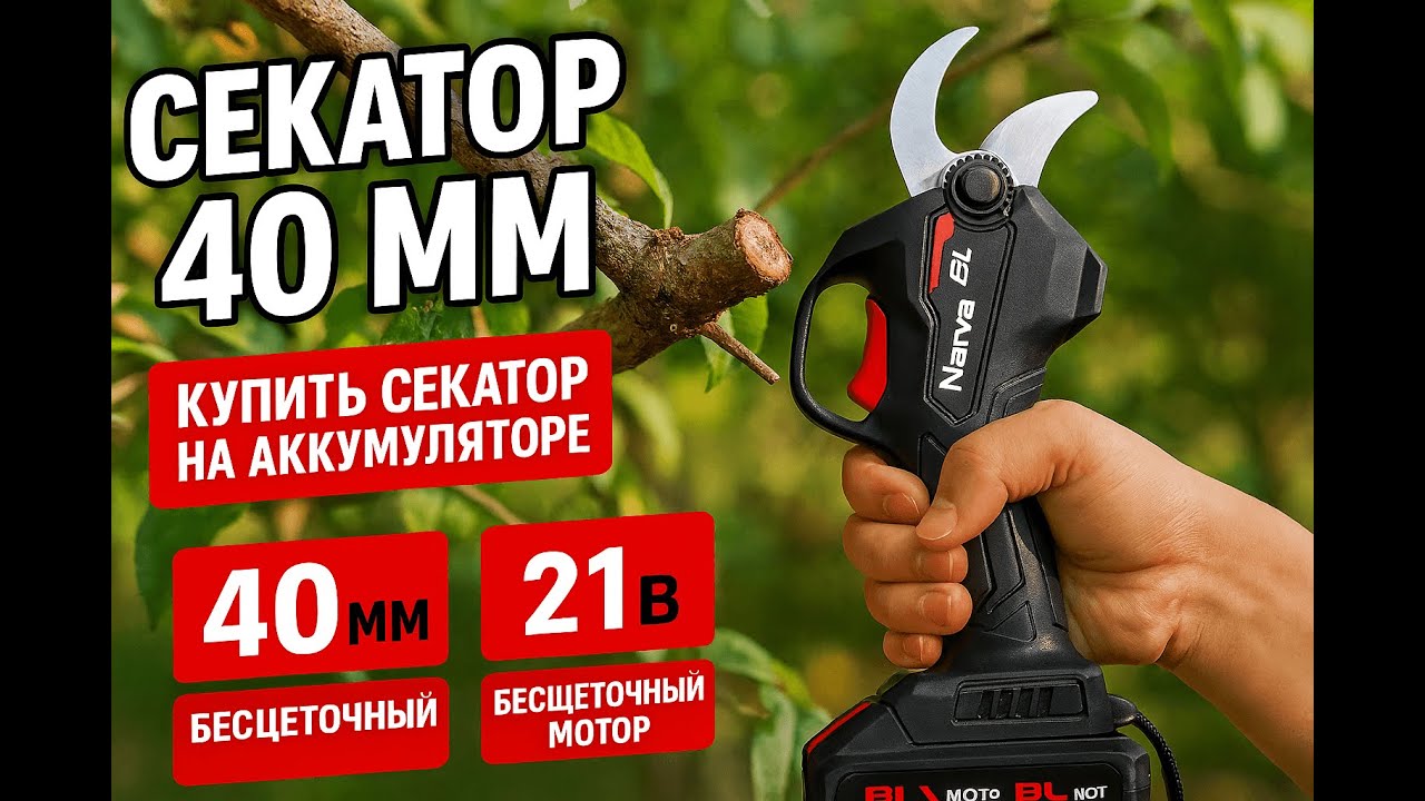 Секатор на аккумуляторе Narva NS-21-40 MAX BL — обзор, характеристики и цена