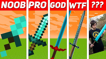Pixel Art Diamond Sword (NOOB vs PRO vs GOD vs WTF vs ???) in Minecraft