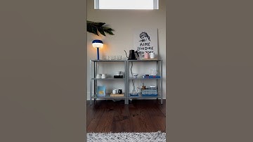 Styling a coffee bar setup with two IKEA Hyllis shelving units#ikea #home #coffeebar #shelves #ikea