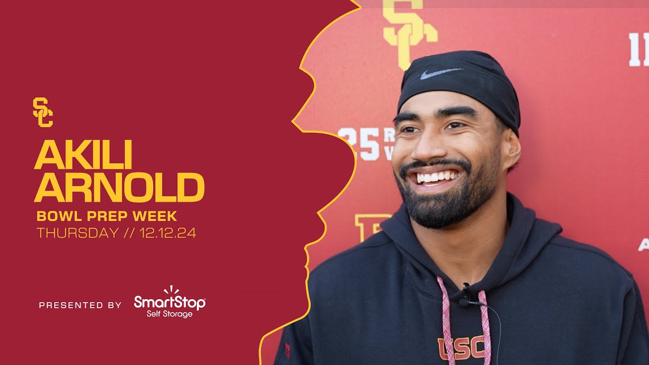usc-safety-akili-arnold-thursday-of-texas-a-m-bowl-prep-youtube