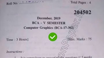 YMCA BCA 5th Sem Computer Graphics Question Paper