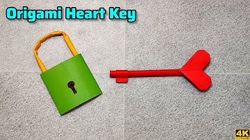 Origami Heart Key | Origami tutorial | Paper craft