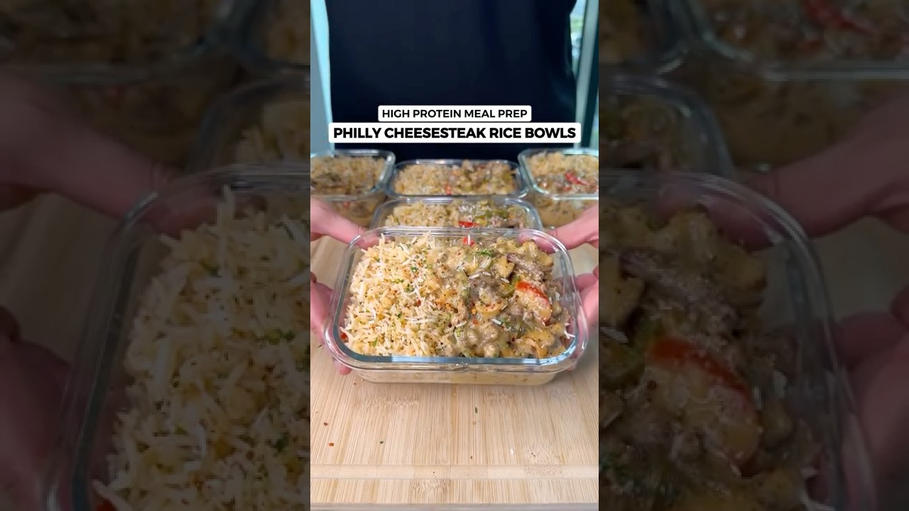 Can You Believe This Has 67g Of Protein?? Try These Philly Cheesesteak Rice Bowls! 