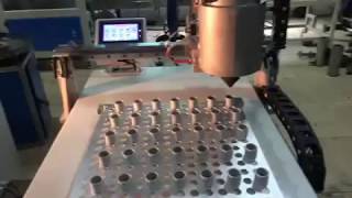 Glue dripping machine for shank mounted flap wheel  Email: bess.guo@abrmachinery.com