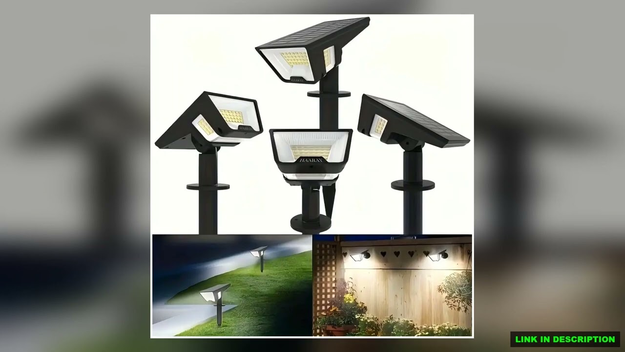 Solar Lights Outdoor 4Pack 58LED Solar Spot Lights 4 Sided Lighting Wall Lights for Yard Porch
