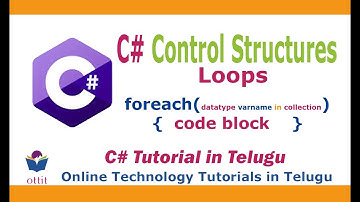 C#.Net tutorial in Telugu - Control Structures - foreach loop | ottit