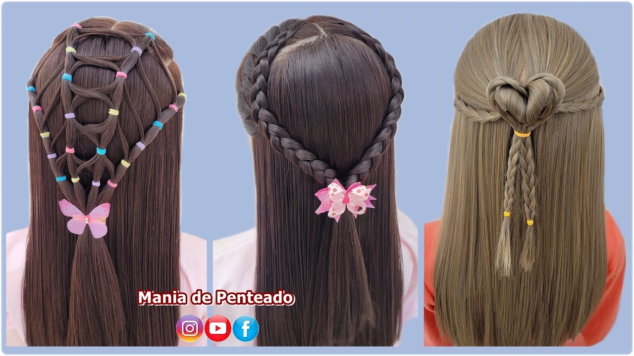 Penteados Fáceis para Meninas de Todas  as Idades 💗 | Easy Hairstyles for Girls of All Ages 🥰💕