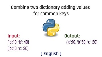 Combines two dictionary adding values for common keys | Python | English | Tutorial | 2022