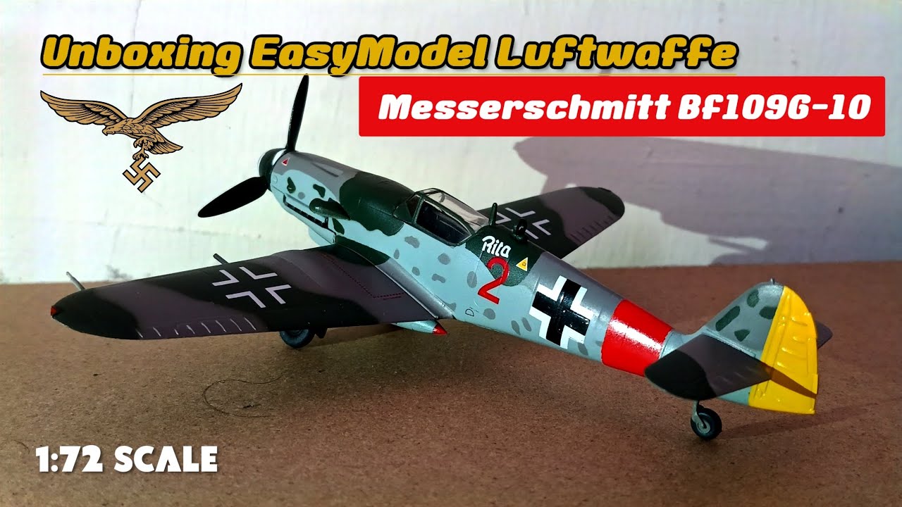 Unboxing Diecast 🇩🇪Luftwaffe Messerschmitt Bf109G-10 By EasyModel 1:72!