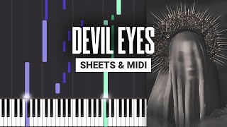 Devil Eyes - ZODIVK - Piano Tutorial + MIDI