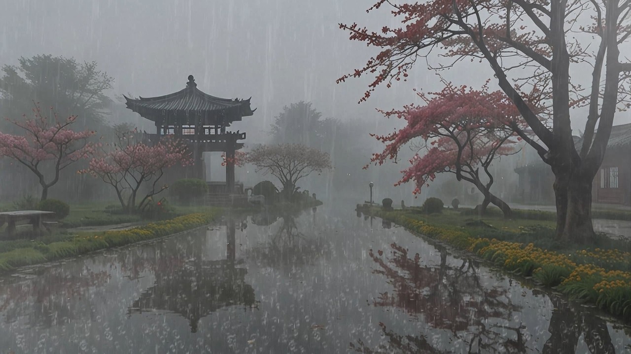 Calming Rain Sounds with Tranquil Dark Night Ambience for Deep Sleep and Emotional Balance