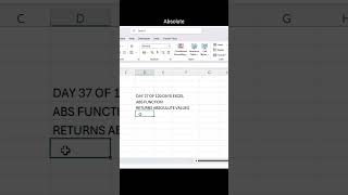 Day 37 Of 120 Days Excel | Absolute Function | #dataanalysisusingexcel #excelchallenge
