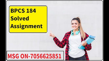 BPCS 184 Solved Assignment 2024-25 || BPCS-184  solved assignment in HINDI ||