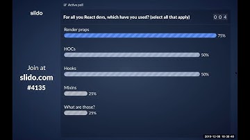 React abstraction patterns - hooks - JavaScript and Friends - React Online Meetup - December 2019