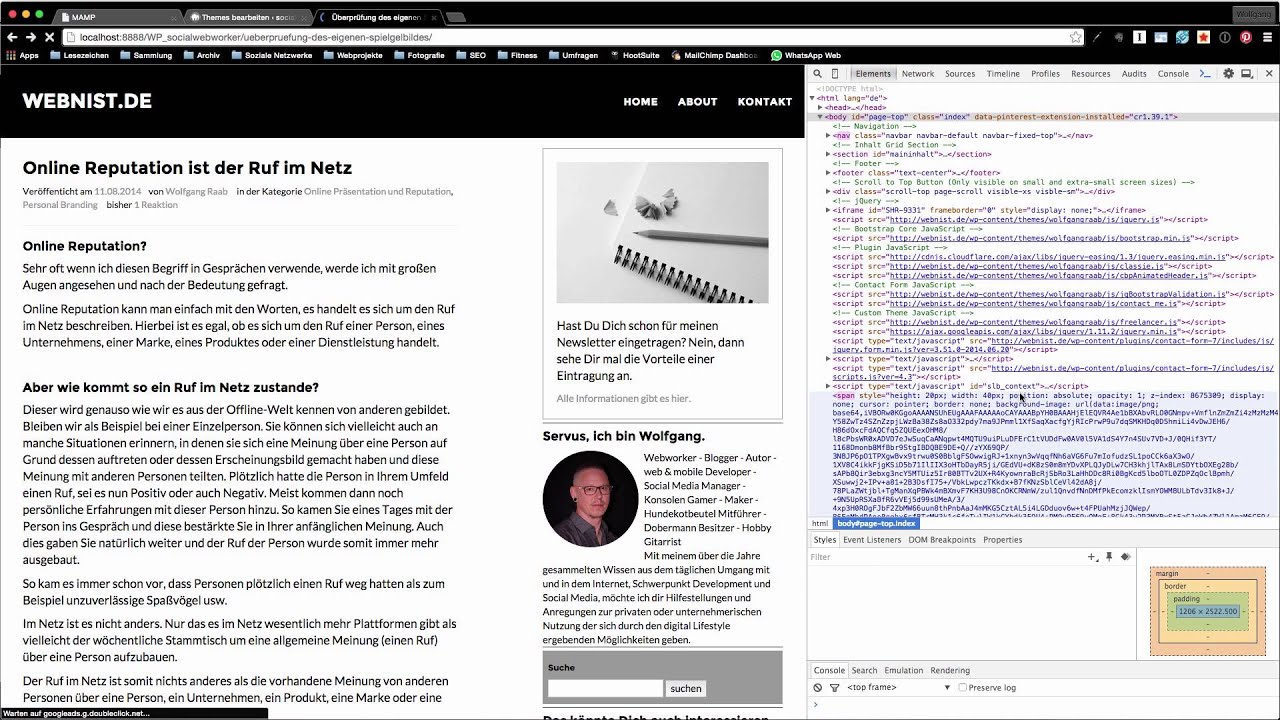 Auffinden der richtigen CSS Angaben mit den Entwicklertools der gängigen Webbrowser