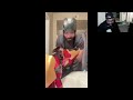 Jordan Thee Stallion shows off this iron man toy mask glove