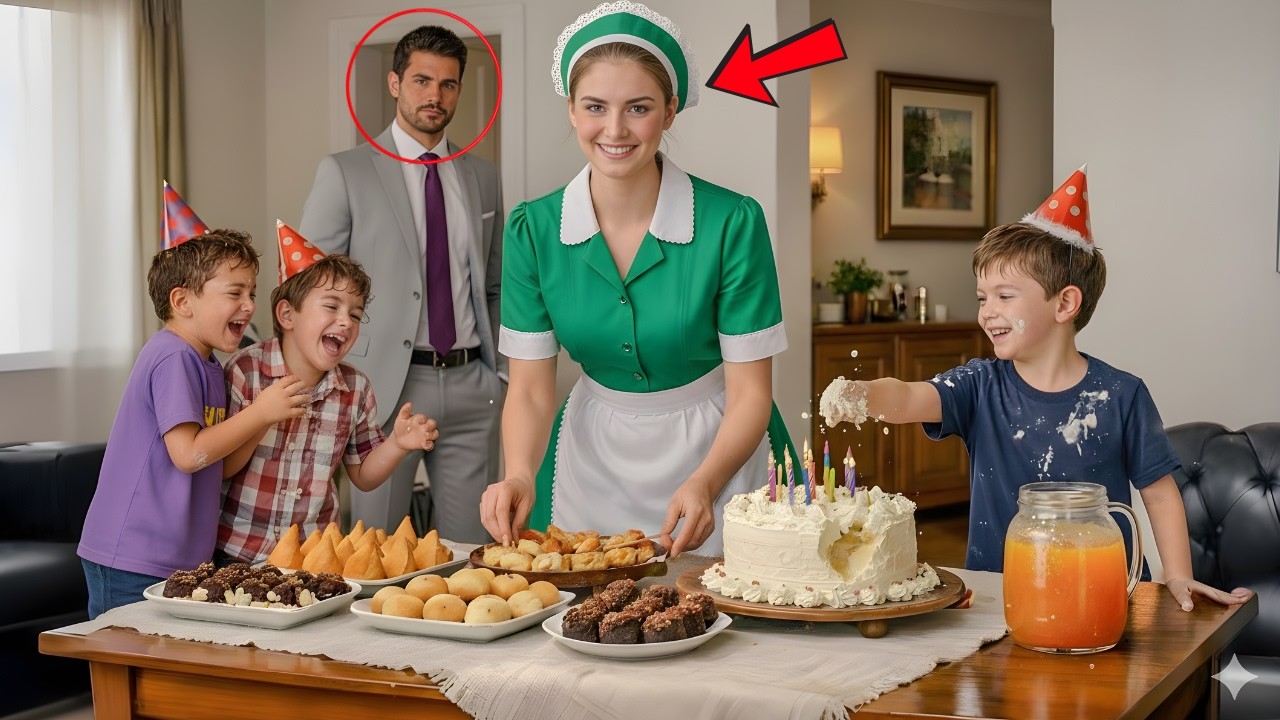 Milioner był smutny, bo nikt nie pamiętał o jego urodzinach… aż zobaczył sprzątaczkę i jej dzieci.