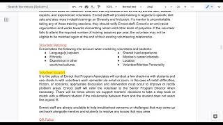 Volunteer Handbook Guide for 2021-2022