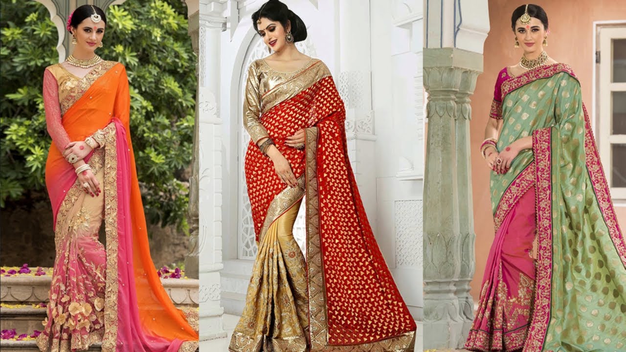 Designer wedding sarees 2018/Stylish saree designs/new party wear/embroidered saree 2018