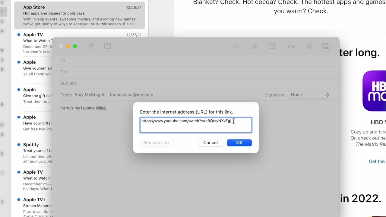 Add text links to your emails (Mac with Apple Mail) YouTube
