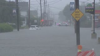 Heavy rains lead to flooded roadways in Scranton