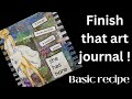 How to finish  any art journal following this basic recipe with only 5 elements