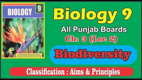 CHAPTER 3 Biodiversity (Topic ... Classification ... Aims & Principles)